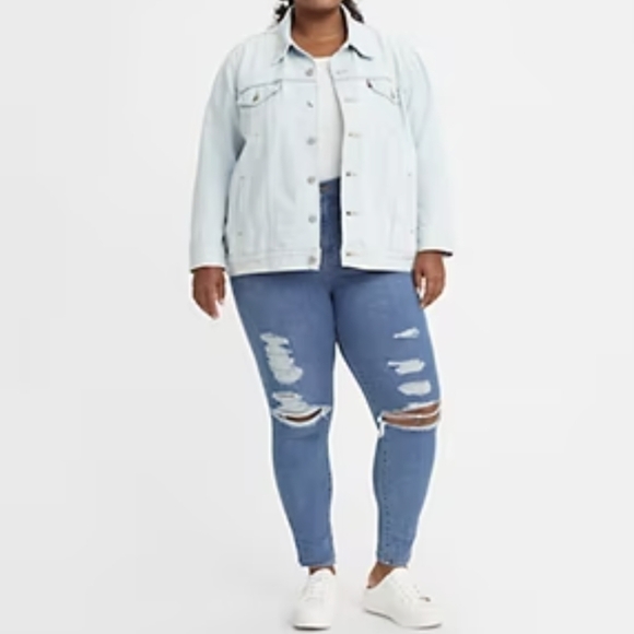 New Levi's 720 high rise skinny denim distressed jeans Plus Size NWT Sz 22W - Picture 11 of 12